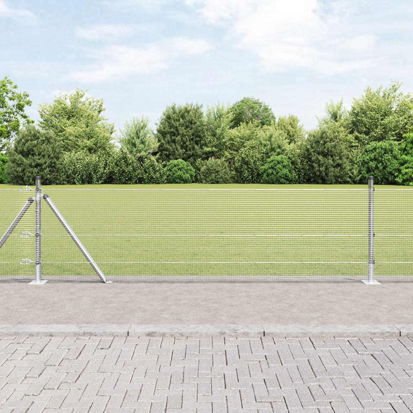 Svejset Trådhegn Med Flangerede Poster 5x50 Galvaniseret Stål - Plakater  - 8721158275028