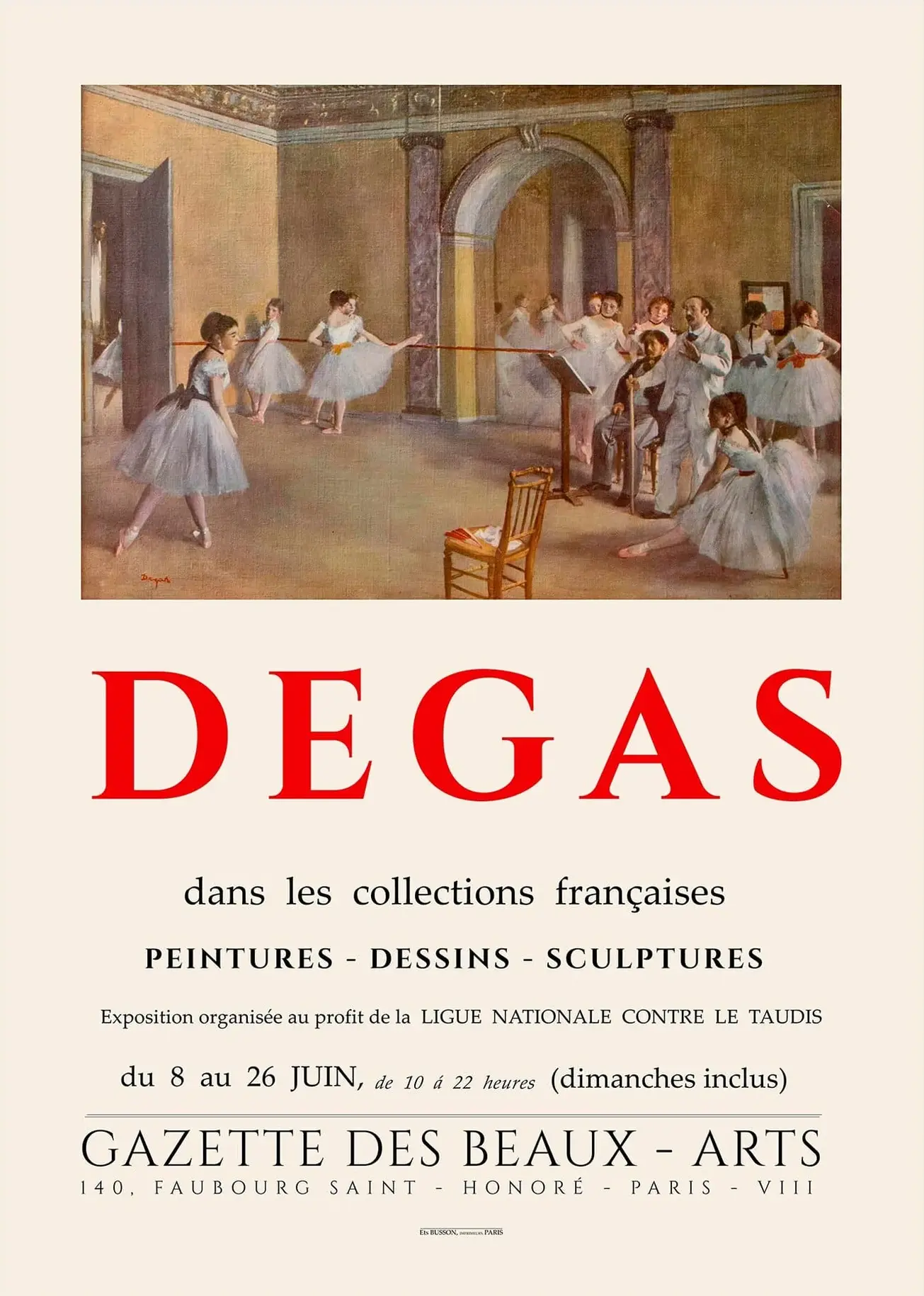 Rosa Art Exhibition Poster Edgar Degas - Edgar Degas Plakater