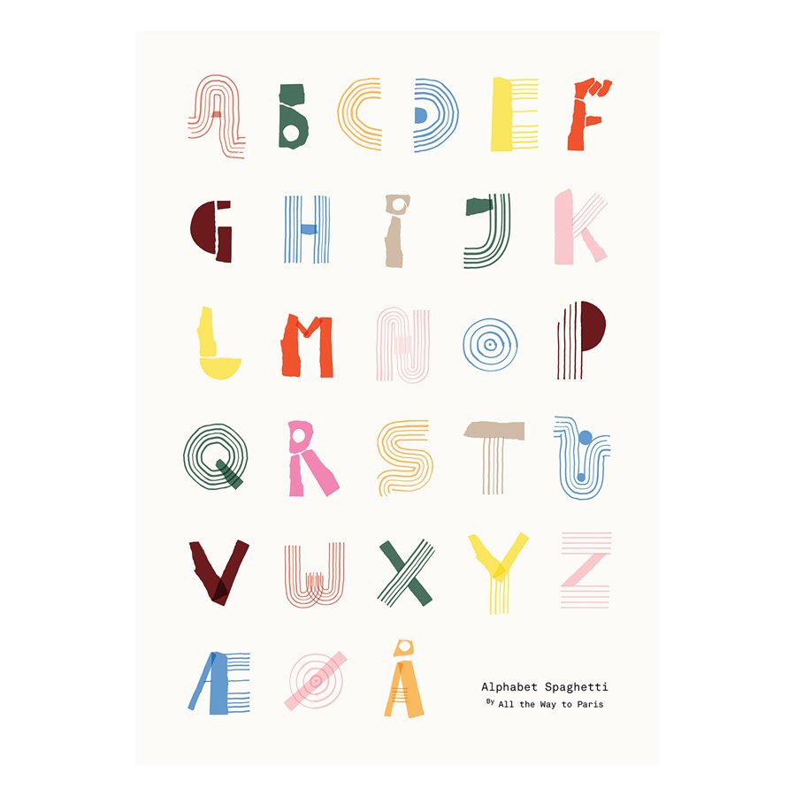 Alphabet Spaghetti - Plakater  - 5713450008452