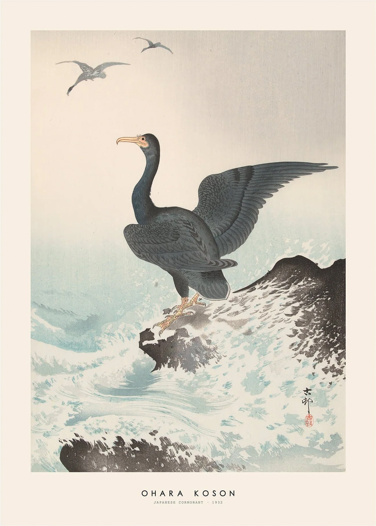 Rosa Japanese Cormorant Ohara Koson - Ohara Koson Plakater