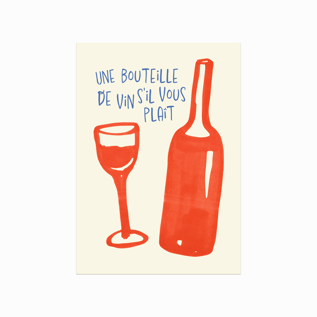 Citat Plakat Bouteille Vin - Designplakater Plakater