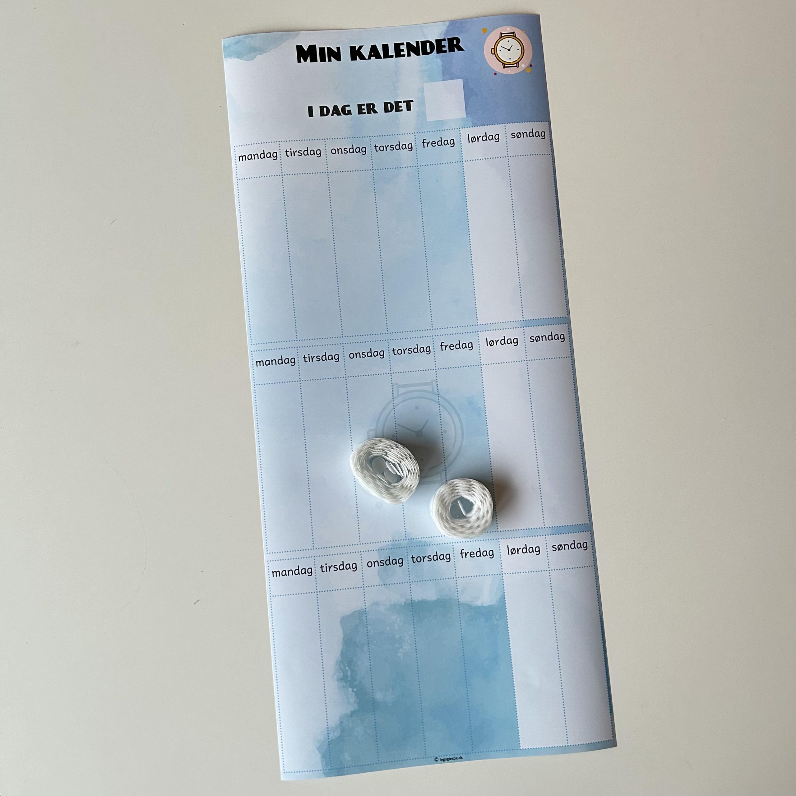 Kalender Til Børn Blå Kun Plakat Velcro - Plakater