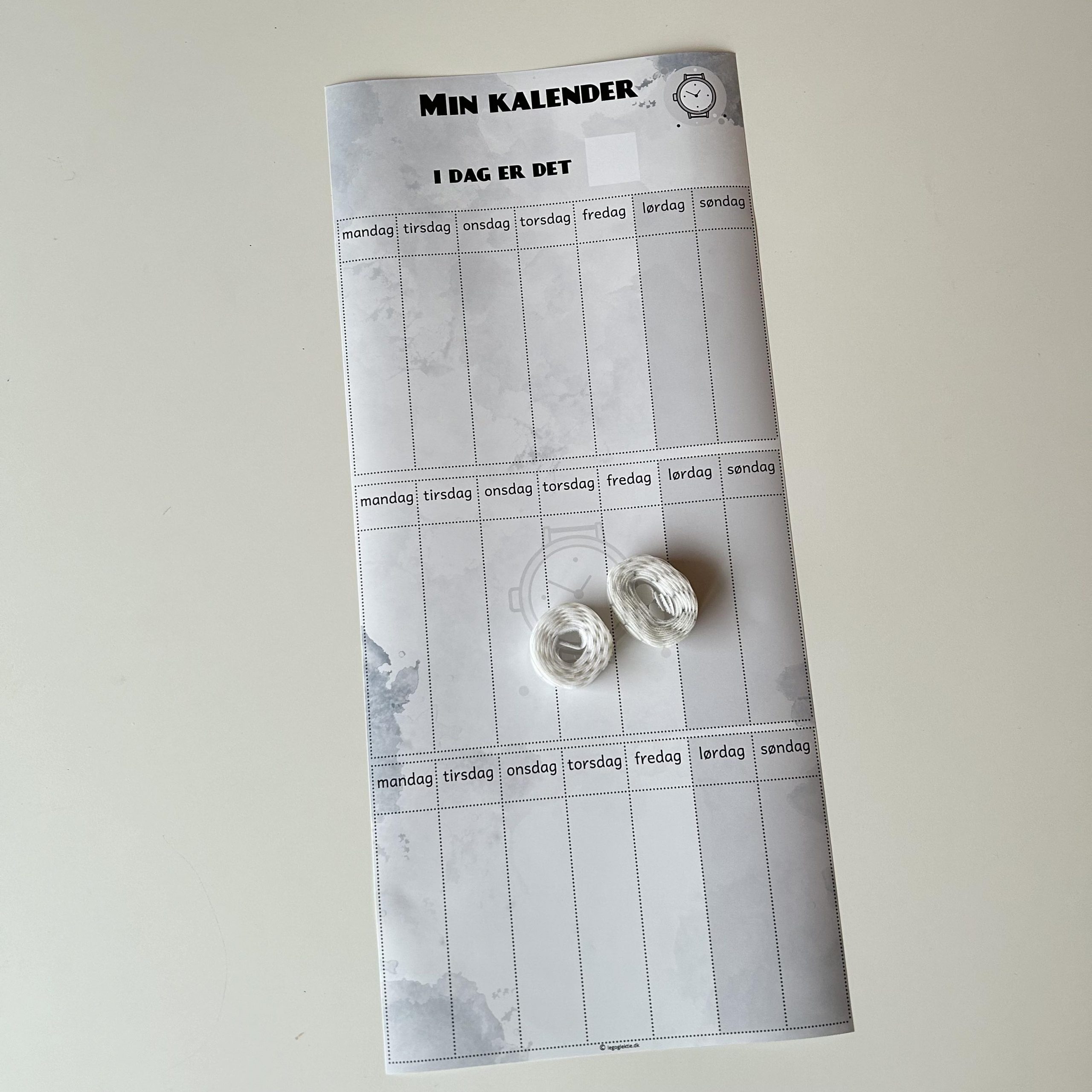 Kalender Til Børn Grå Kun Plakat Velcro - Plakater