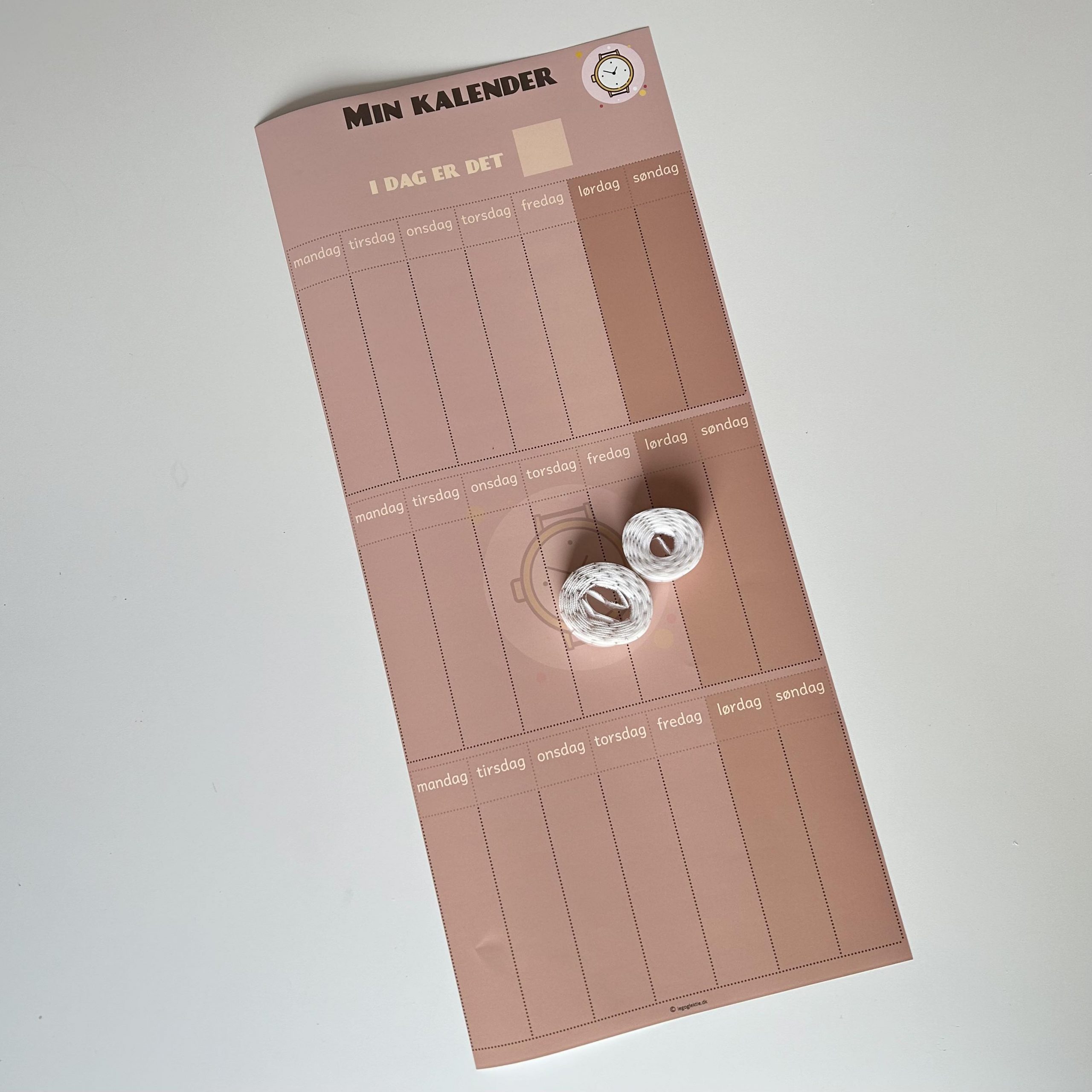 Kalender Til Børn Jordfarvet Kun Plakat Velcro - Plakater