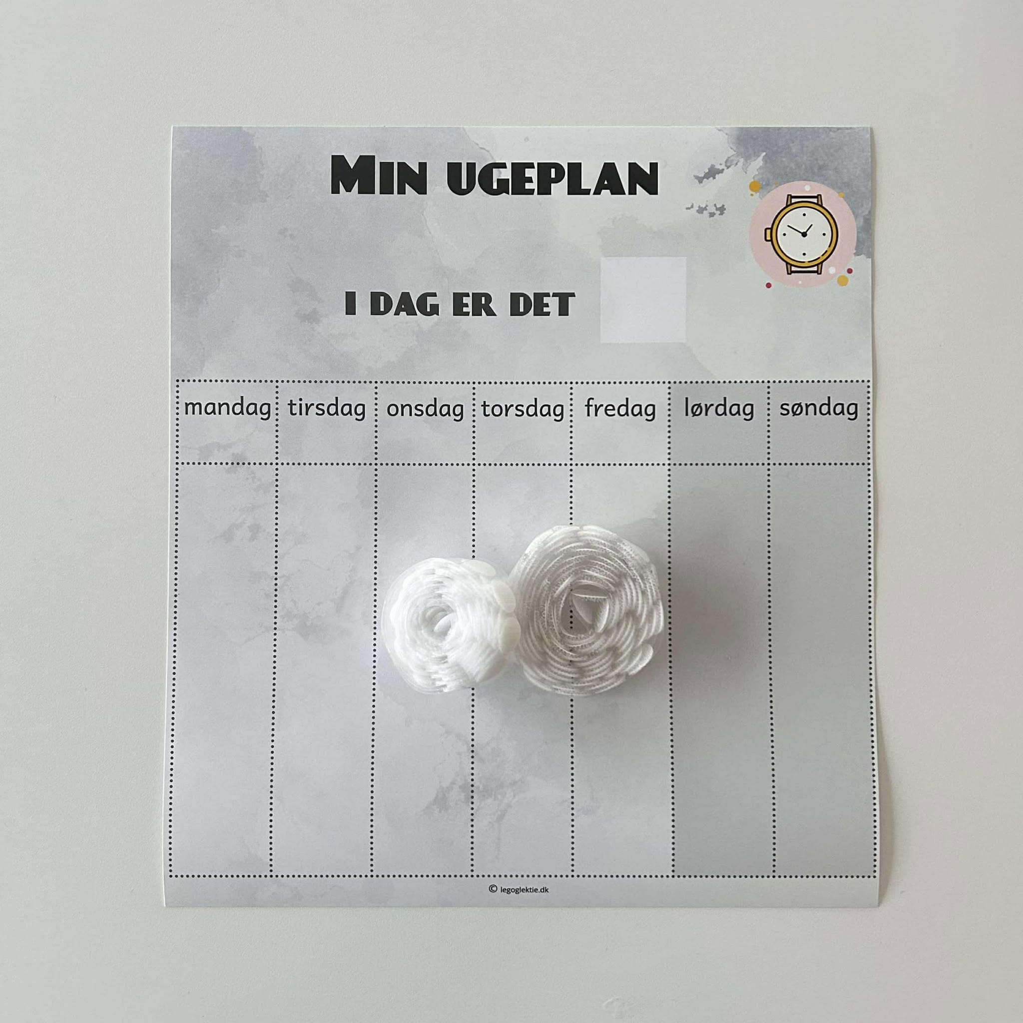 Min Ugeplan Grå Kun Plakat Velcro - Plakater