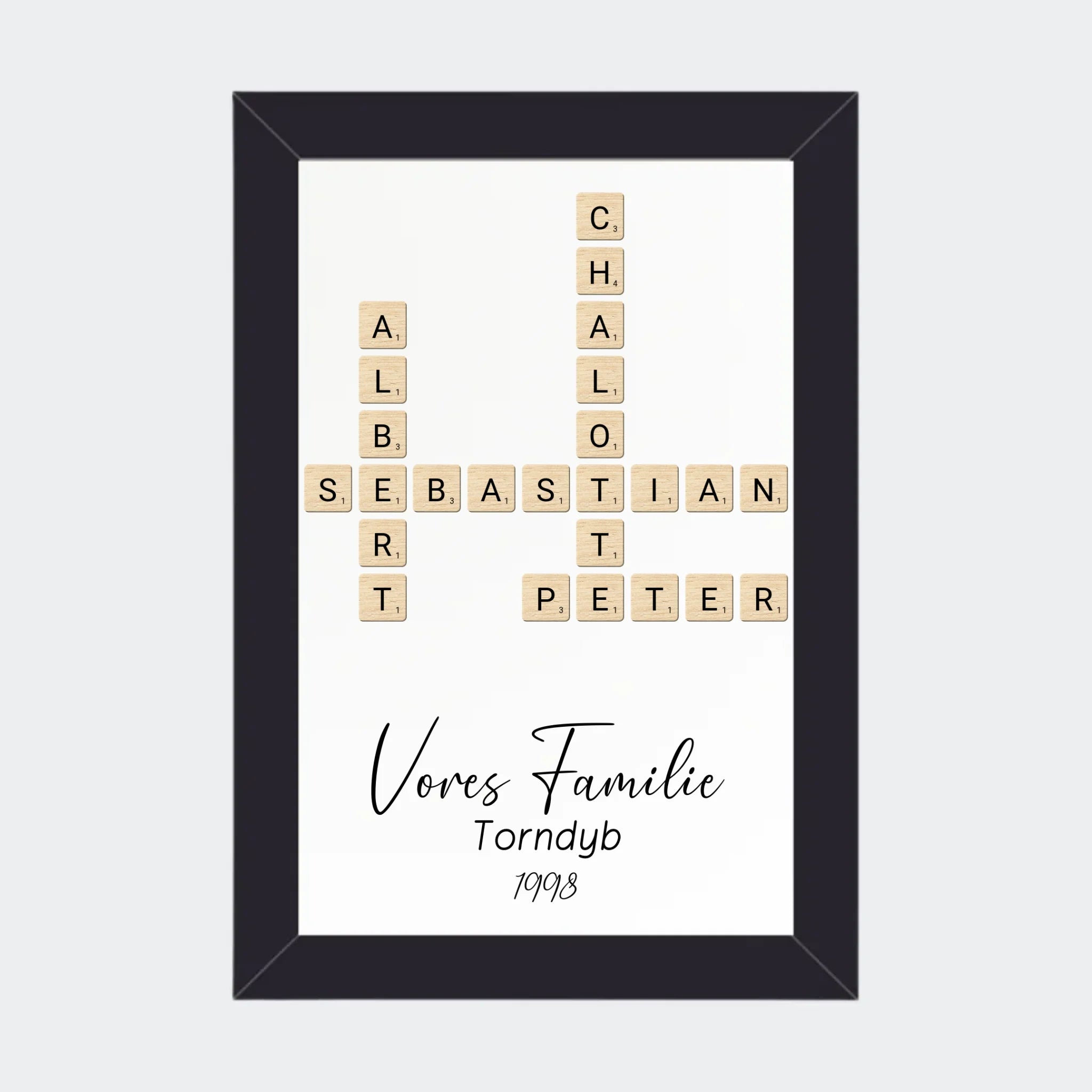 Sort Scrabble Plakat 10x15 10x15 - Teeinblue Plakater