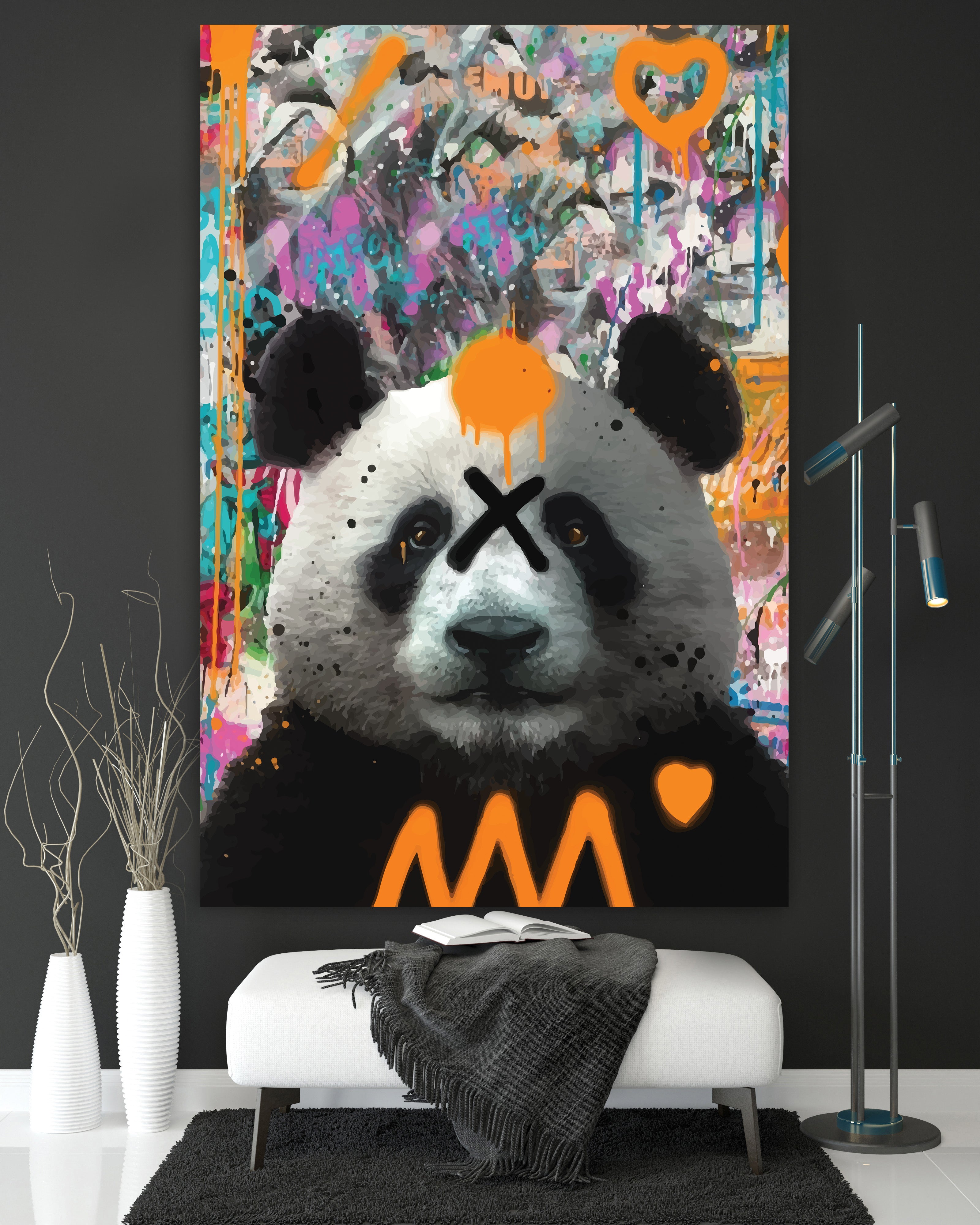 Panda Plakat Lærred - Just Karikatur Plakater