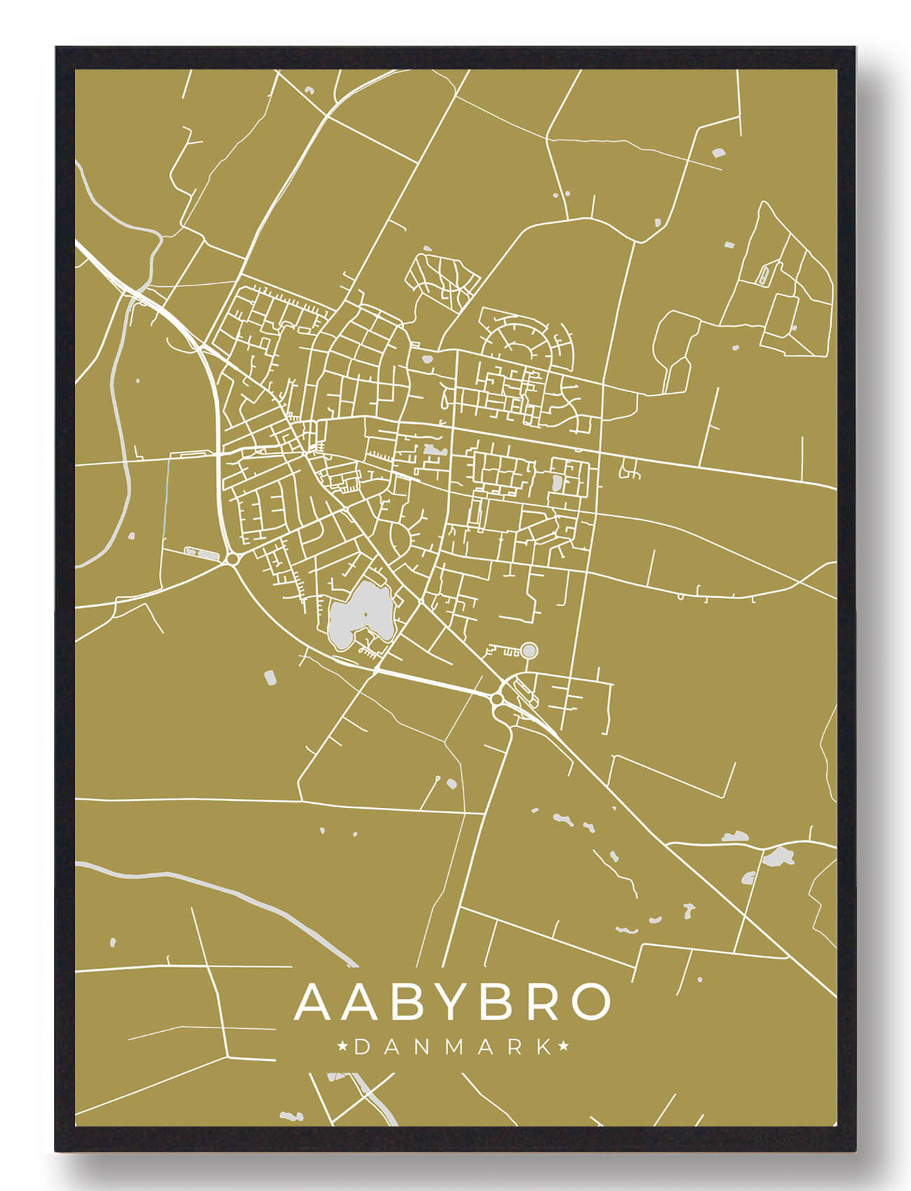 Aabybro Plakat Gul - Plakatdyr.dk Plakater
