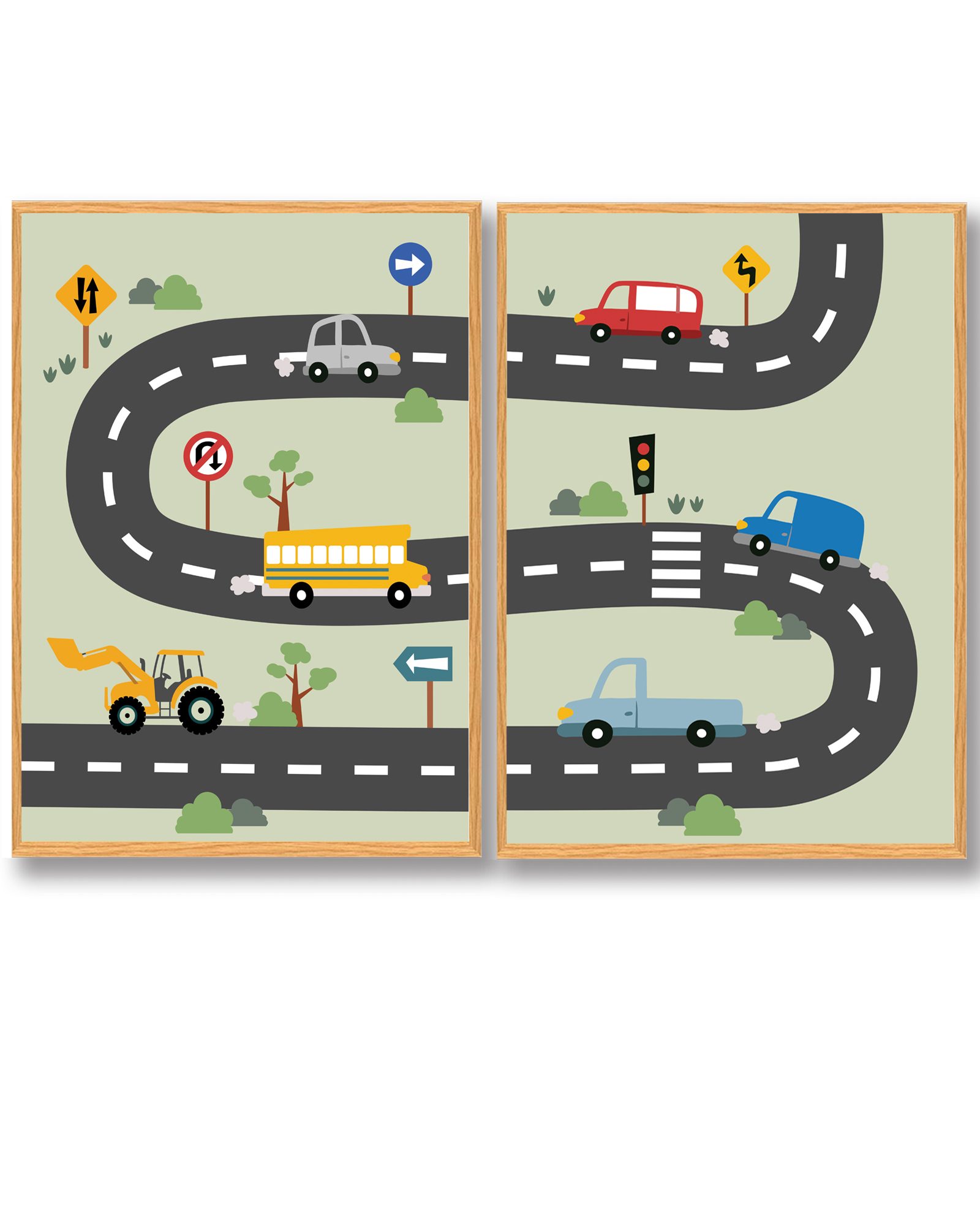 Vejbane Med Biler Plakat - Plakatdyr.dk Plakater