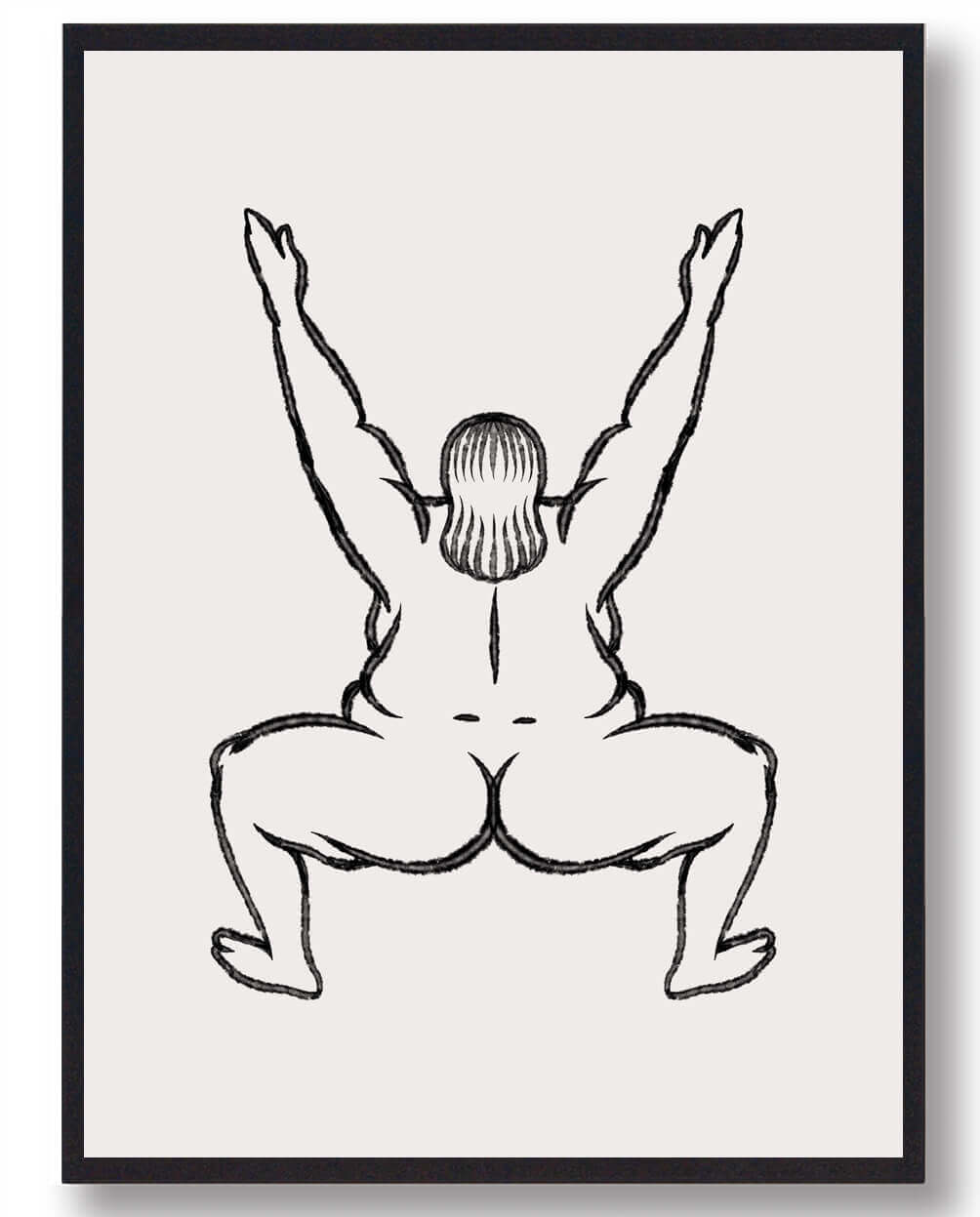 Yoga Plakat Kvinde Ned Knæ - Plakatdyr.dk Plakater