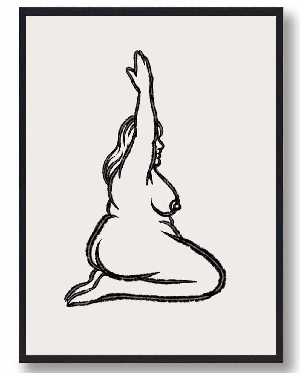 Yoga Plakat Siddende Kvinde - Plakatdyr.dk Plakater