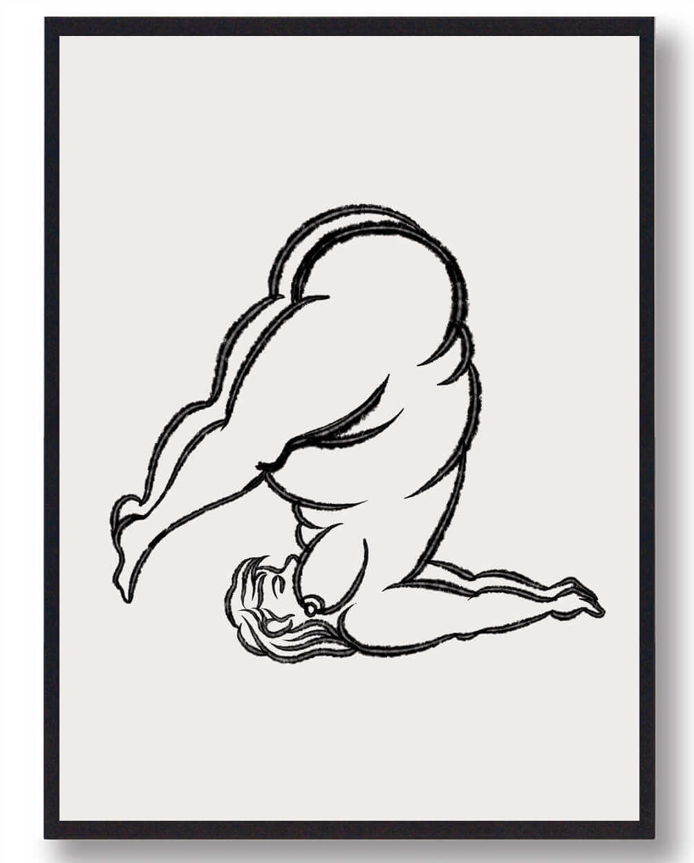 Yoga Plakat Kvinde Hovedet - Plakatdyr.dk Plakater