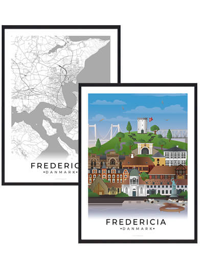 Fredericia Byplakatsæt - Plakatdyr.dk Plakater