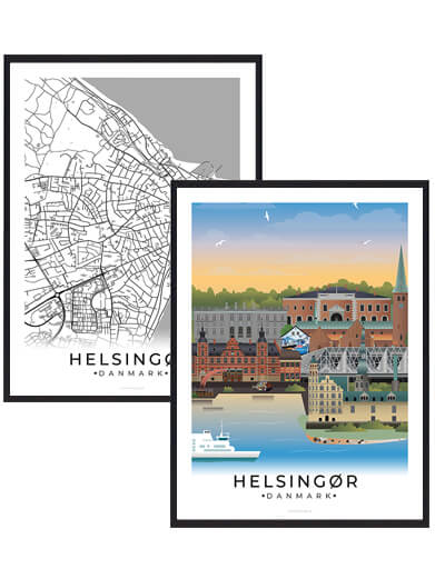 Helsingør Byplakatsæt - Plakatdyr.dk Plakater