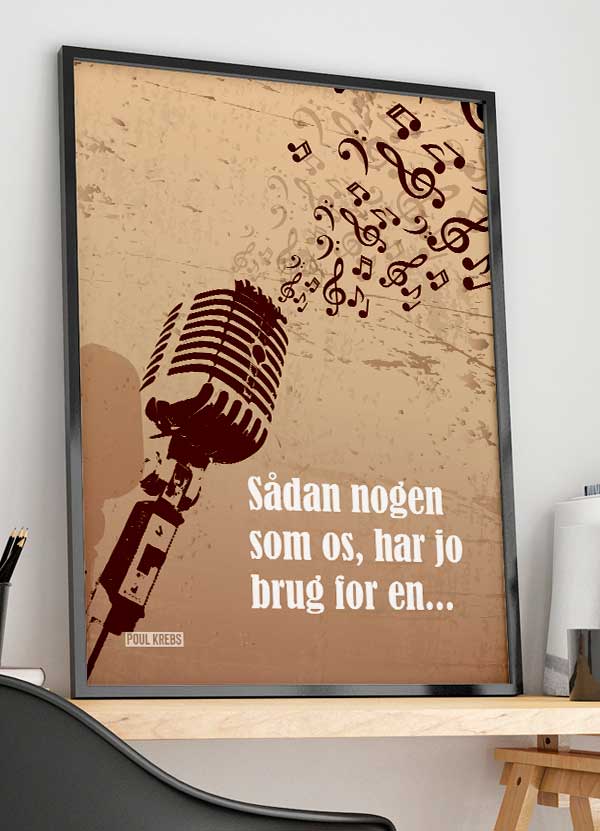 Sådan Nogen Som Poul Krebs Plakat Med Mikrofon Effekt 199 - Det Bedste Hjem Plakater
