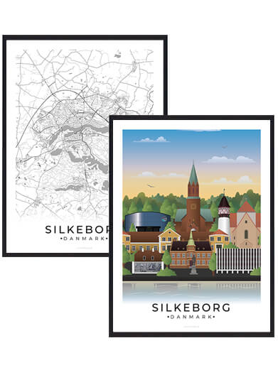 Silkeborg Byplakatsæt - Plakatdyr.dk Plakater
