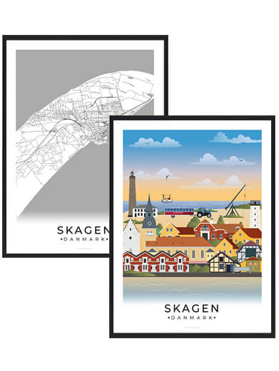 Skagen Byplakatsæt - Plakatdyr.dk Plakater