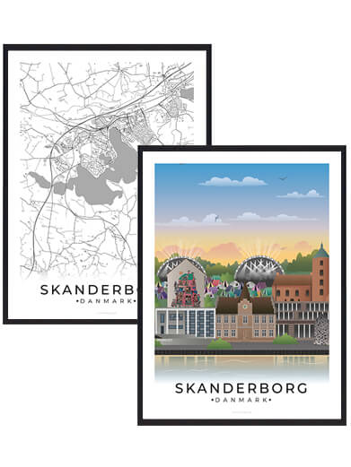 Skanderborg Byplakatsæt - Plakatdyr.dk Plakater