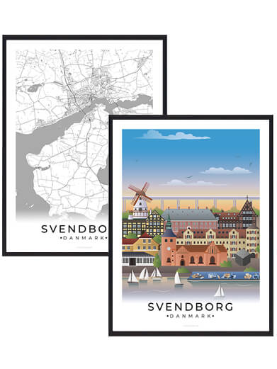 Svendborg Byplakatsæt - Plakatdyr.dk Plakater