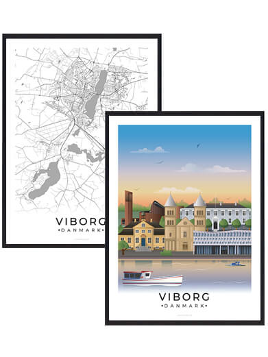 Viborg Byplakatsæt - Plakatdyr.dk Plakater