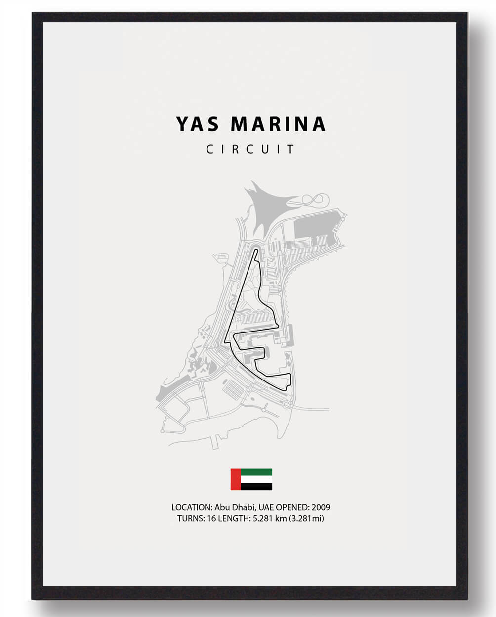 Yas Marina Circuit Formel Lys Plakat - Plakatdyr.dk Plakater