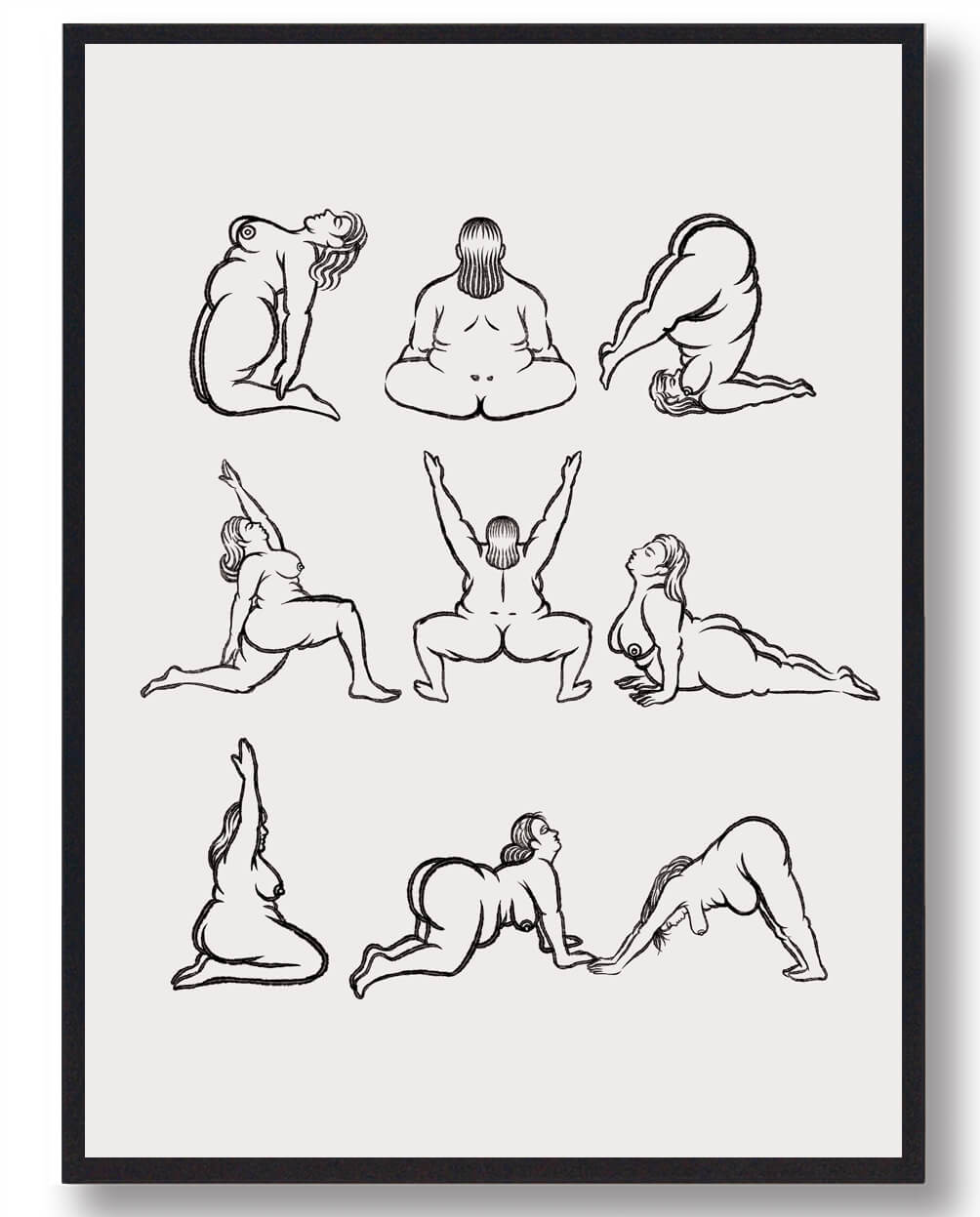 Yoga Plakat Kvinde Yogastillinger - Plakatdyr.dk Plakater