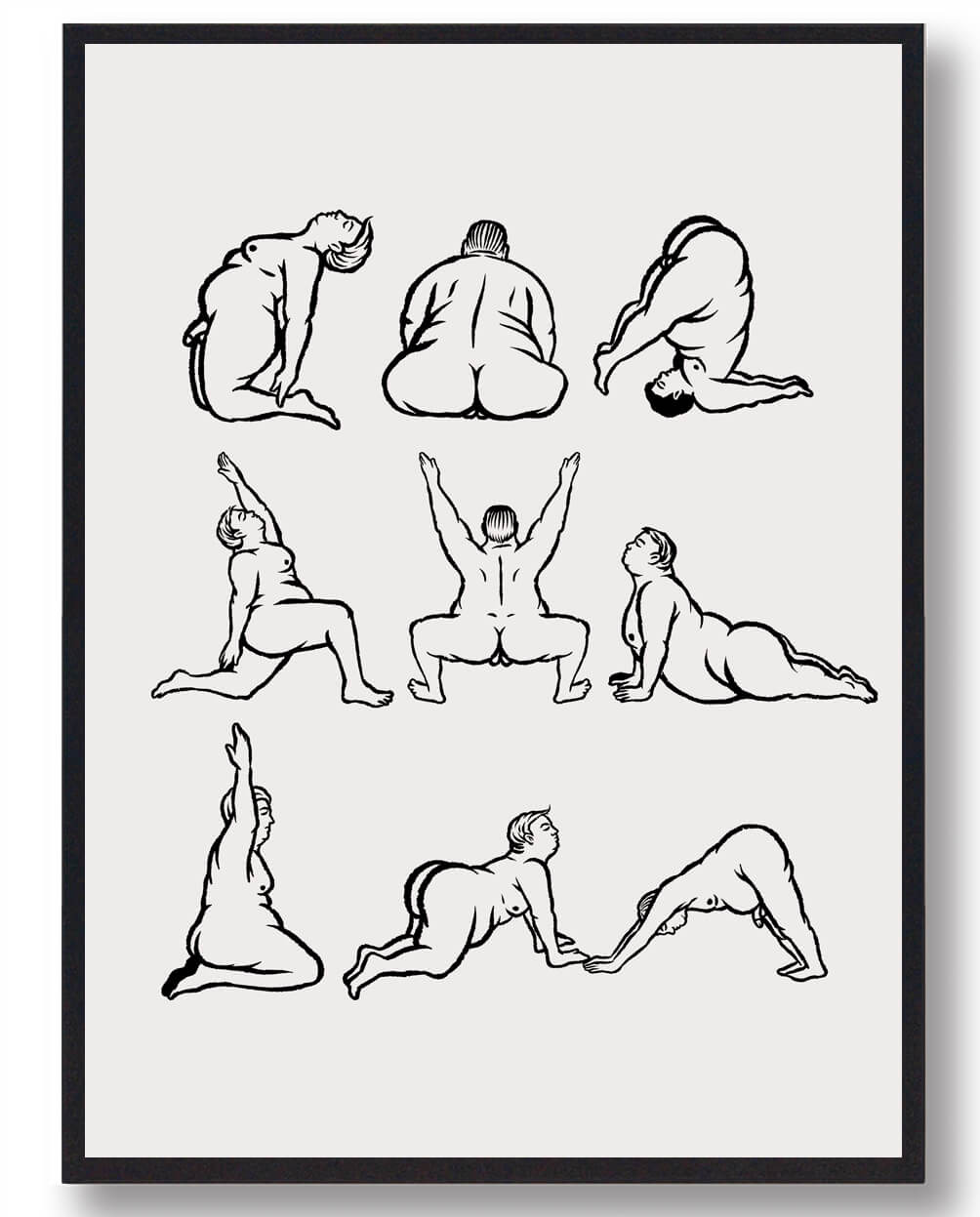 Yoga Plakat Mand Yogastillinger - Plakatdyr.dk Plakater