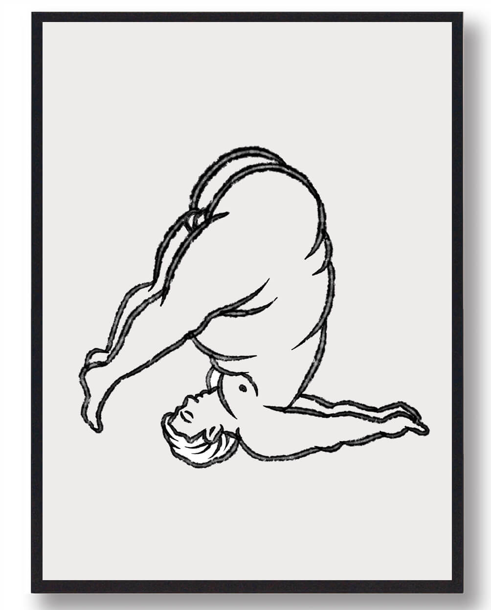 Yoga Plakat Mand Hovedet - Plakatdyr.dk Plakater