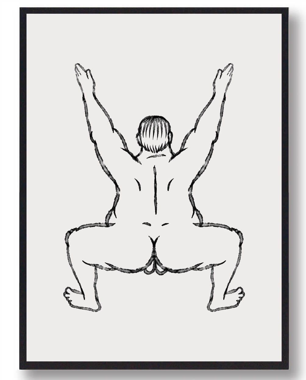 Yoga Plakat Mand Ned Knæ - Plakatdyr.dk Plakater