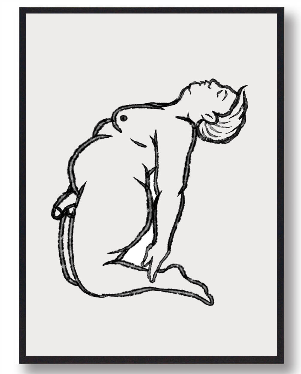 Yoga Plakat Mand Bøjer Sig Bagover - Plakatdyr.dk Plakater
