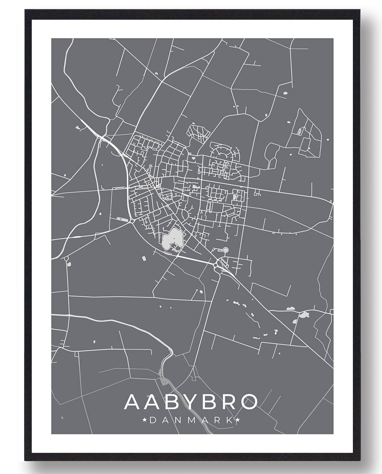 Aabybro Plakat Grå - Plakatdyr.dk Plakater